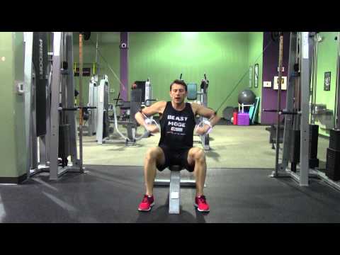 Seated Cable Decline Chest Press - HASfit Lower Chest Exercise Demonstration - Decline Cable Press