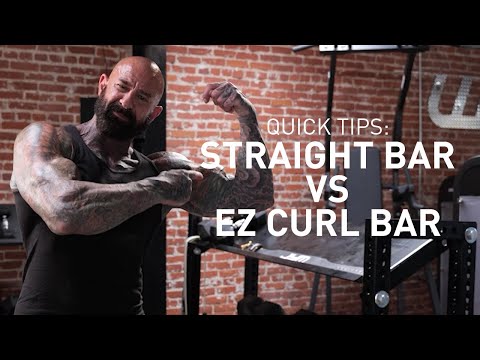 Quick Tips: Straight Bar vs EZ Curl Bar. Relieve wrist pain and increase your biceps peak.