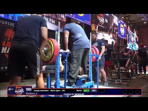 Joseph Amendola, Two American Record Bench Presses, 2019 USAPL Raw Nationals