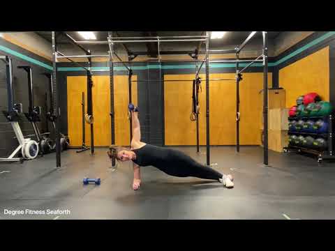 Side Plank Hold + Lateral Dumbbell Raise