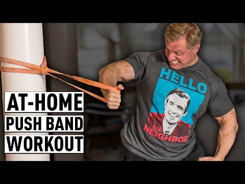 At Home &quot;8&quot; Exercise High Intensity Band Push Workout