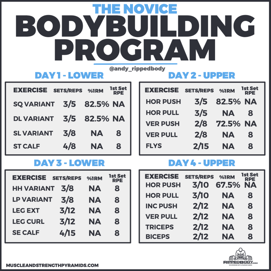 workout chart for bodybuilding