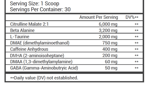 Magnitude Life Sciences - Dark Energy Ingredient Label