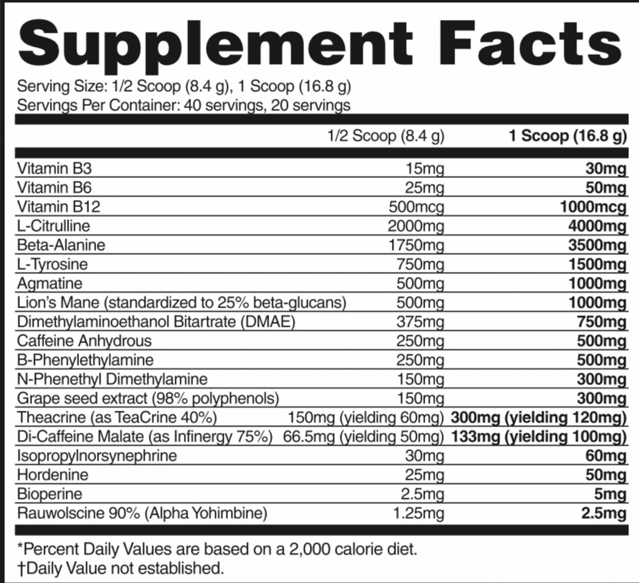 30 Sample Axiom pre workout ingredients at Gym