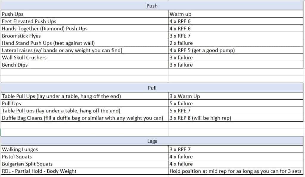 Ben Pollack Bodyweight PPL Workout Routine