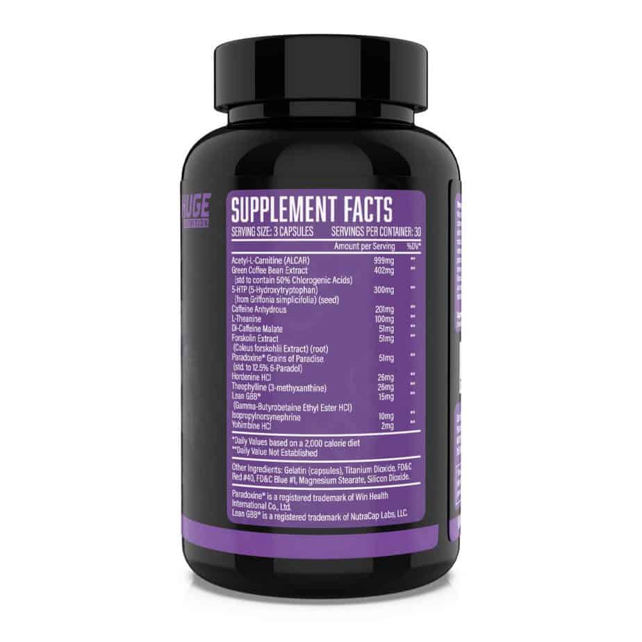 Huge Supplements Eliminate Fat Burner Ingredients Label