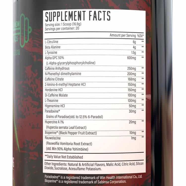 Huge Supplements Wrecked Extreme Ingredients Label