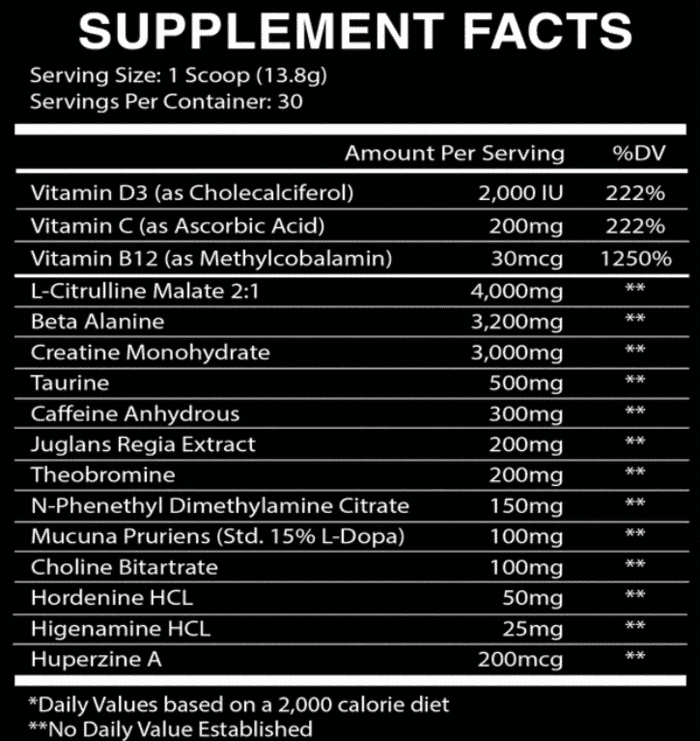 21 Minute In rage pre workout ingredients at Home