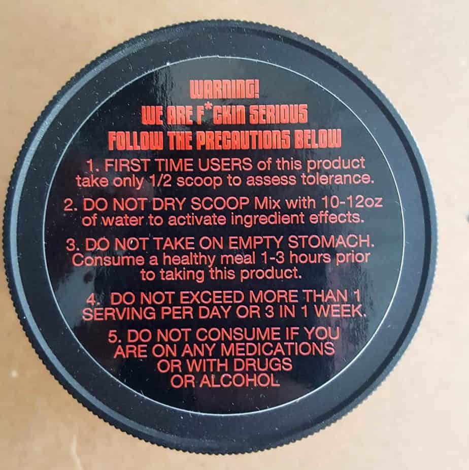 The Power Pre Workout Warning Label