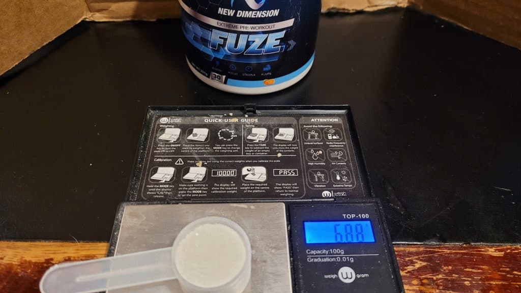 Fuze Pre Workout Scoop Size