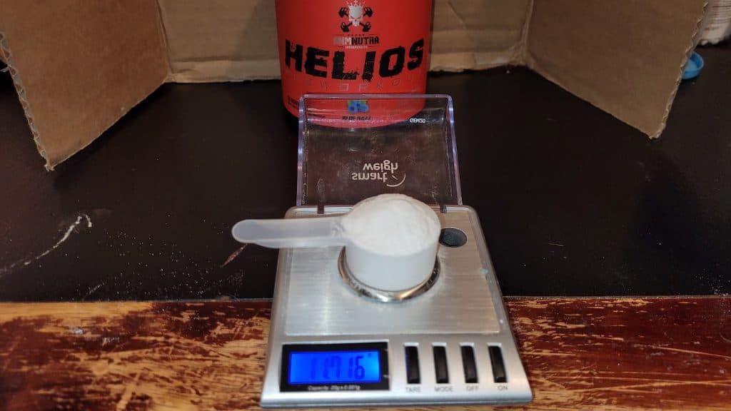 Helios Pre Workout Scoop Size Top View