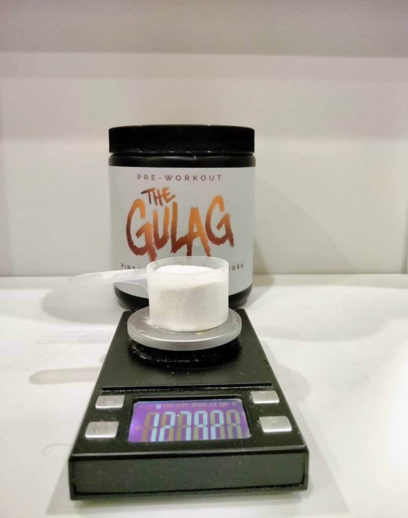 Gulag pre workout scoop size