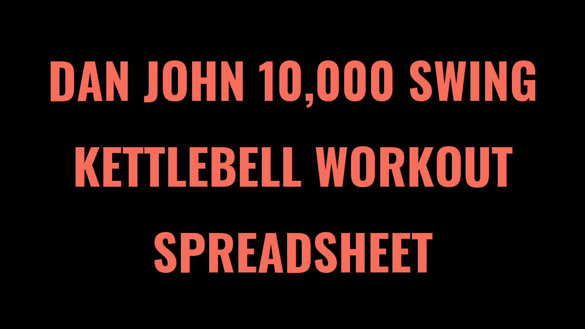 Dan John 10,000 Swing Kettlebell Workout Spreadsheet