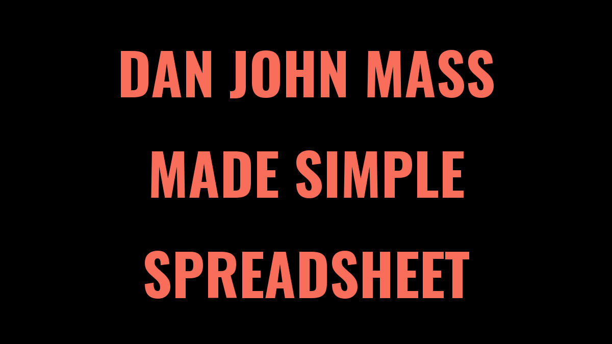 Dan John Mass Made Simple Spreadsheet