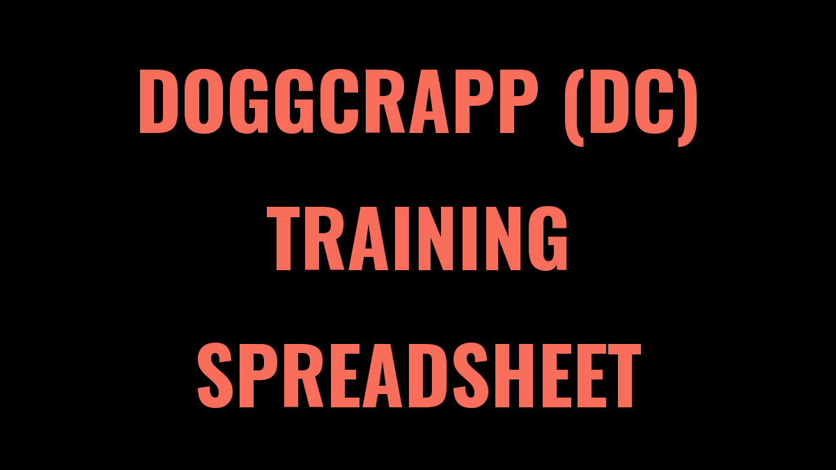 Doggcrapp (DC) Training Spreadsheet