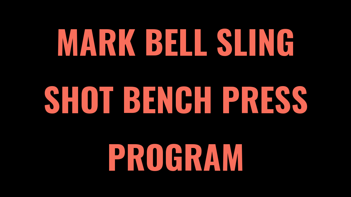 Sling Shot Bench Press Program Spreadsheet - 5 Week
